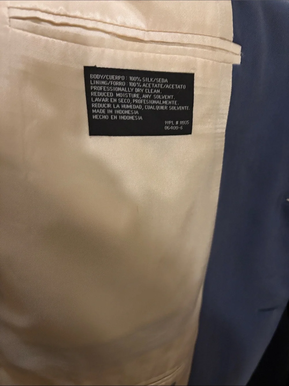 Stafford Executive Cassidy 100% Pure Silk Blue Sport Coat with Gold Buttons